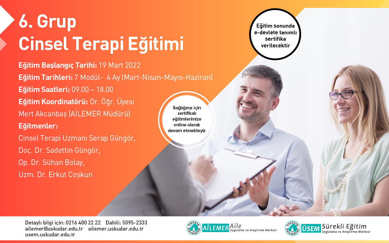6. GRUP CİNSEL TERAPİ EĞİTİMİ