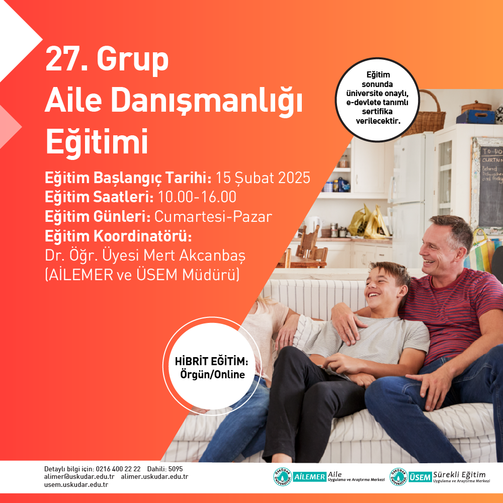 27. Grup Aile Danışmanlığı Sertifika Programı