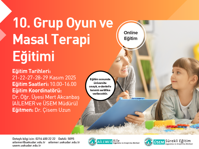 10. GRUP OYUN VE MASAL TERAPİSİ UYGULAYICI EĞİTİMİ