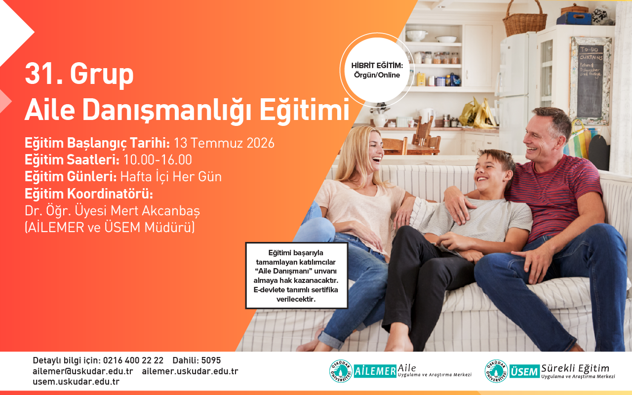 31. Grup Aile Danışmanlığı Sertifika Programı